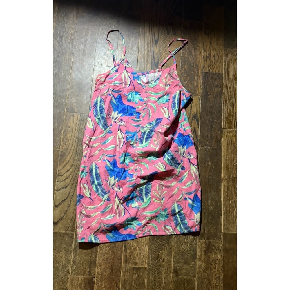 Hurley Pink Floral Slip Dress  Size Medium Adjustable Straps